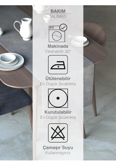Gümüş Grisi Kadife Dokulu Runner Dream Series 40 X 140 Gümüş Grisi