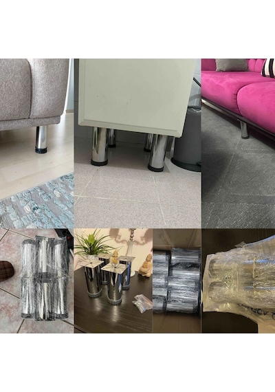 15 Cm Ayarlanabilir Mobilya Kanepe Baza Koltuk Metal Destek Yükseltici Ayağı Krom Ayakları Metalik Diğer