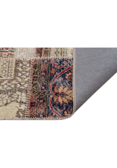 El Yapımı Keten Patchwork Halı 160x230 Cm - 6289