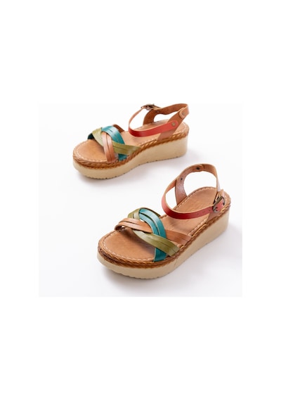 730-037 Multi Hakiki Deri Ortopedik Taban Kadın Sandalet