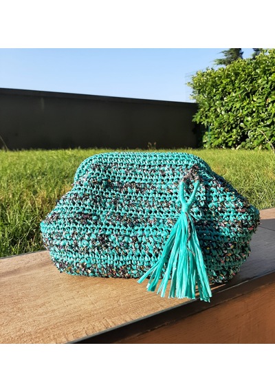 Buva Lolibag Kağıt İp El Çantası Mavi - Turkuaz