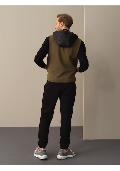 Xint Haki Regular Fit Kapüşonlu Pamuklu Yelek 195040