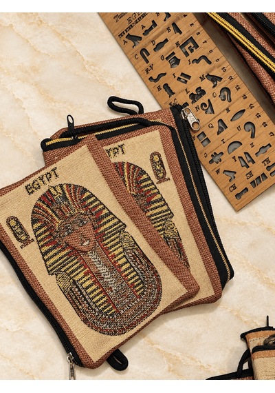 Jj Global Tutankhamun Desenli Fermuarlı Kese Çanta Renkli