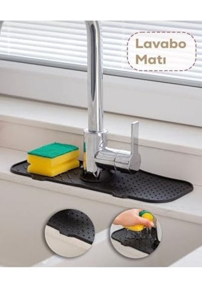 Seahome 1 Adet Elastik Siyah-su Tutucu Düzenleyici Kaydırmaz Mutfak Banyo Matı Musluk Mat Mtevystrisg4 Çok Renkli