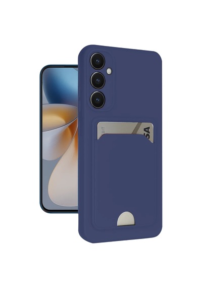 Samsung Galaxy S24 Fe Kılıf Kelvin Kartvizitli Silikon - Lacivert 0.2M-Çok Renkli
