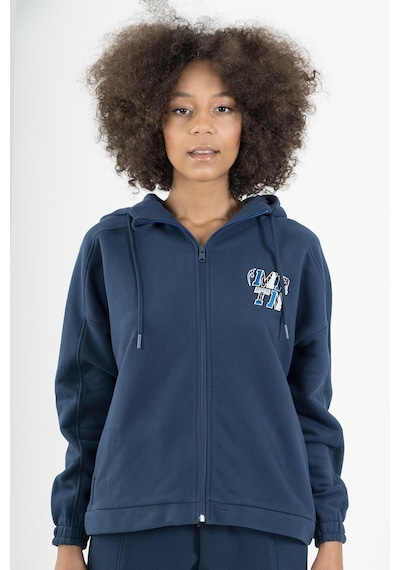 Maraton Sportswear Comfort Kadın Kapşonlu Uzun Kol Basic Navy Tracktop 22972-navy Navy
