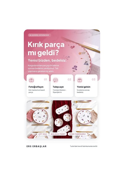 Tr Flora Lüx Seramik 10 Parça 6 Kişilik Kahvaltı Takımı Seti Genel