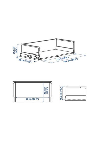 Ikea Maxımera Mutfak Çekmecesi, Beyaz, 80x45 Cm, Yüksek