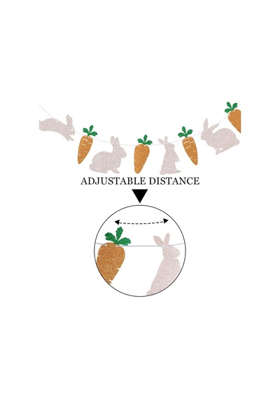 Paskalya Bunny Garland Banner Klasik Desenli Sevimli Havuç Elemanları Tasarım Bebek Duş Tatili İçin Uygun
