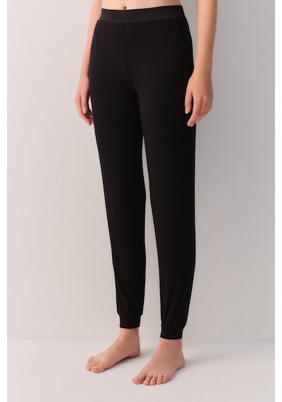 Suwen Modal Luxe Pantolon Sh27407624012 Siyah