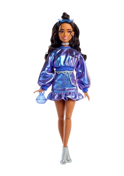 Barbie Deluxe Style Stil İkonu Bebek Metalik Mavi Üst Ve Etekli Jfp42