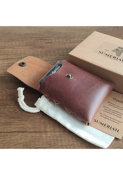 Sumerian Leather Craft Deri Sigara Kılıfı Tarçın 2