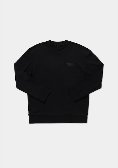 Colin's Colins Relaxed Fit Yuvarlak Yaka Düz Erkek Siyah Sweatshirt Cl1082253 Q1.v2 Blk