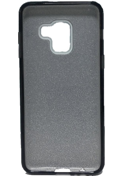 Samsung Uyumlu A8 Plus (A730) 3in1 Simli Silikon Arka Kapak Siyah