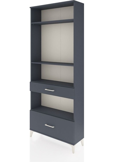 Arges Dolap 4 Raflı 2 Çekmeceli 88x30x221 Antrasit-antrasit Antrasit