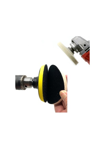 Yün Keçe Parlatma Pedi 115mm Destekli Pad Matkap Adaptörü Seti