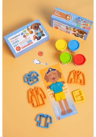 Childgen Doğal Oyun Hamuru Sevimli Patiler - Meslekler Set Çok  Renkli