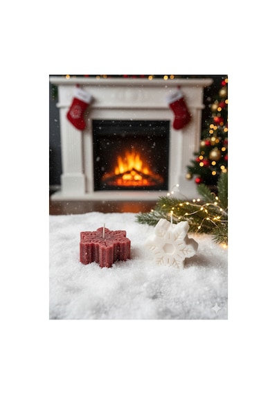 Yılbaşı Mumu Kar Tanesi Noel + Konsepti Çok Renkli
