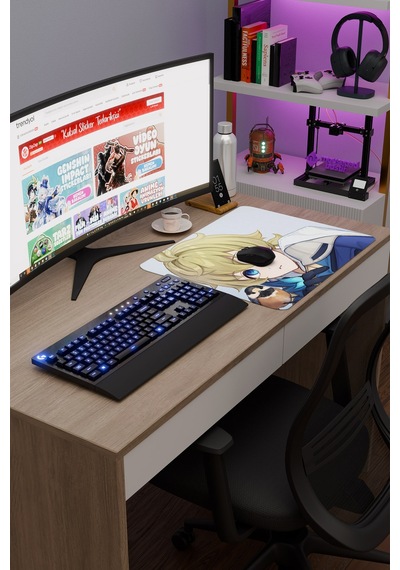 Mika Genshin Impact Anime Oyuncu V4 - 48x40 Xl Gaming Mouse Pad Fare Altlığı
