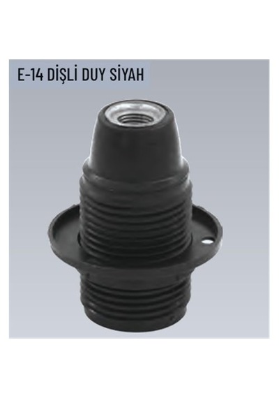 100 Adet E14 Dişli Siyah İtalyan Duy 20 Adet