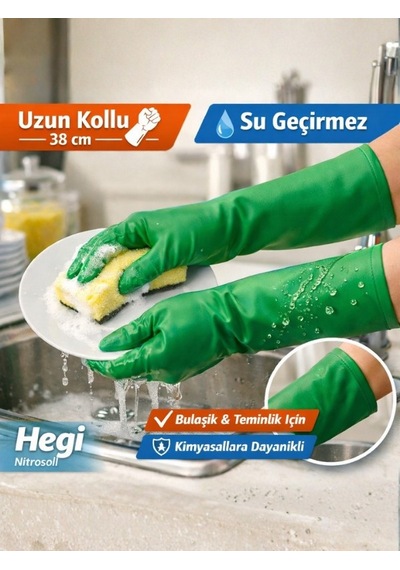 Ery Hegi Nitrosoll Uzun Kollu Bulaşık Ve Temizlik Eldiveni 38 Cm