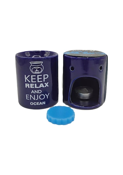 Keep Relax And Enjoy Ocean Seramik Buhurdanlık ve Wax Mum