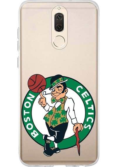 Huawei Mate 10 Lite Uyumlu Kapak Boston Celtics Tasarımlı Şeffaf Silikon Kılıf Şeffaf