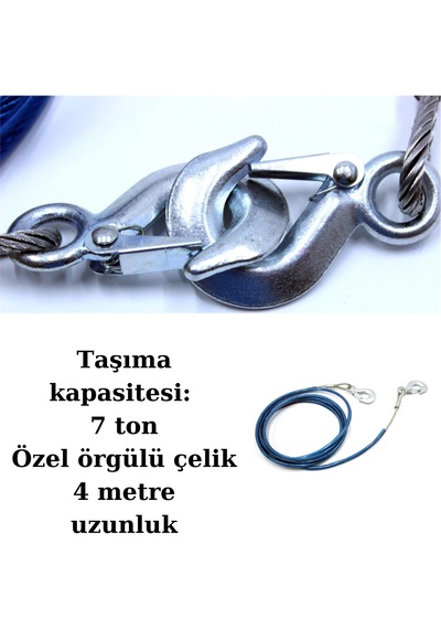 Carub BR1720507 Çelik İzoleli Çekme Halatı 4 M 7 Ton