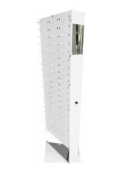 Gözlük Standı 126 Lı Pleksi Çift Taraflı Dönerli Model Beyaz