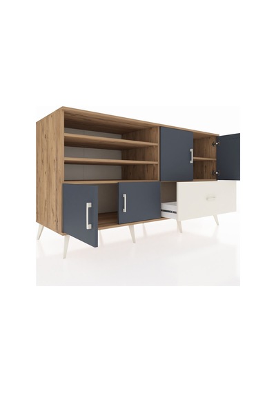 Kronos Konsol 5 Raflı Tek Çekmeceli 4 Kapaklı 176x59x99 Çam-antra Çam-antrasit/aytaşı Kronos Konsol 5 Raflı Tek Çekmeceli 4 Kapaklı 176x59x99 Çam-antra Çam-antrasit/aytaşı