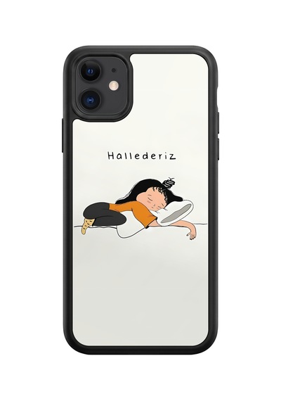 İphone 11 Uyumlu Hallederiz Desenli Kamera Korumalı Darbelere Dayanıklı Kılıf 1242-hallederiz-iphone11
