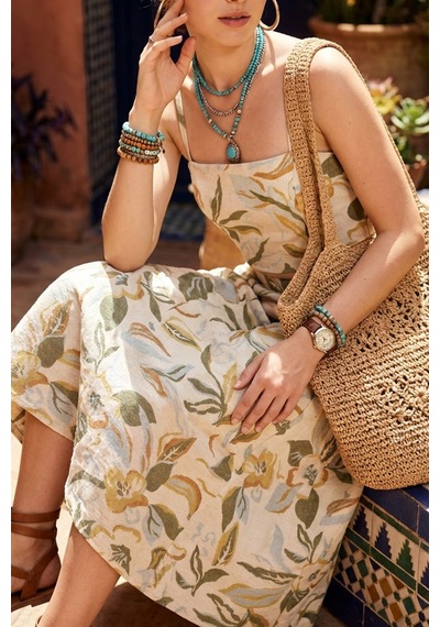 Fashion Cocktail Botanik Floral Yaprak Desenli Egzotik Boho Bohem Askılı Sırt Bağlamalı Lastikli Crop Geniş Etek Yazlık Takım Set ekru Fashion Cocktail Botanik Floral Yaprak Desenli Egzotik Boho Bohem Askılı Sırt Bağlamalı Lastikli Crop Geniş Etek Yazlık Takım Set ekru