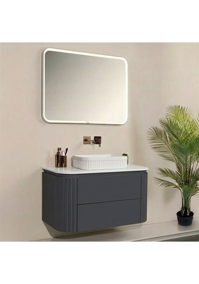 Kobos Gloria 100 Cm Banyo Dolabı Seti Argento Antrasit Kobos Gloria 100 Cm Banyo Dolabı Seti Argento Antrasit