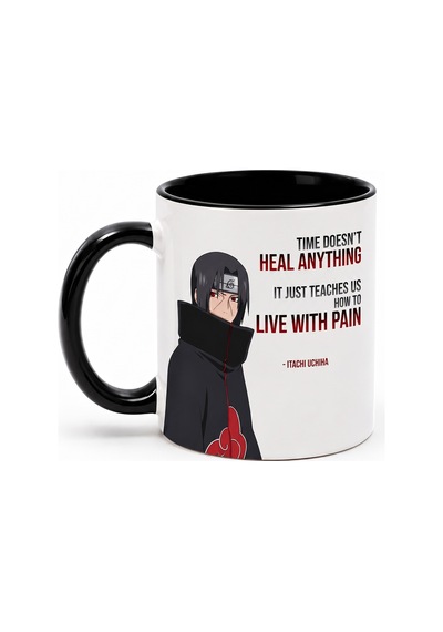 Anime Severlere Özel Naruto Itachi Desenli Hediye Seti Itachi Termos, Itachi Kupa, Itachi Bardak Altlığı