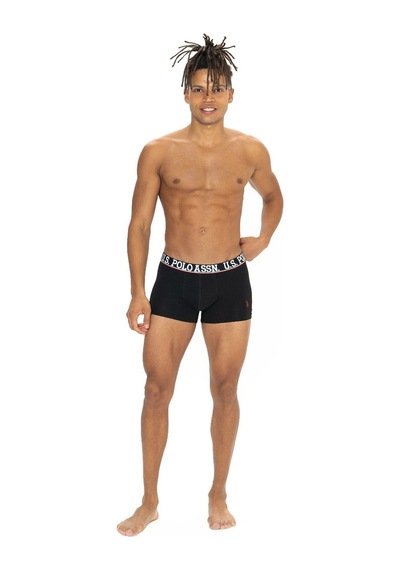 U.S. Polo Assn. U.s Polo Assn. 80533 Erkek Pamuklu 3'lü Boxer-bordo&siyah&antrasitmelanj Siyah