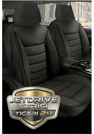Tegin Jetdrive Ticari Araç 2+1 Üniversal Siyah Deri Koltuk Kılıfı