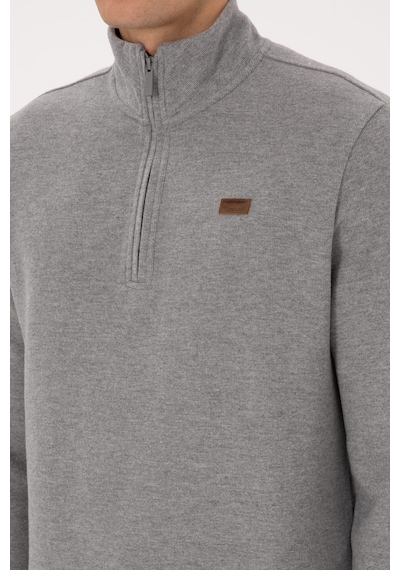 U.S. Polo Assn. Erkek Regular Fit Yarım Fermuarlı Gri Melanj Basic Sweatshirt 50313802-VR086 U.S. Polo Assn. Erkek Regular Fit Yarım Fermuarlı Gri Melanj Basic Sweatshirt 50313802-VR086