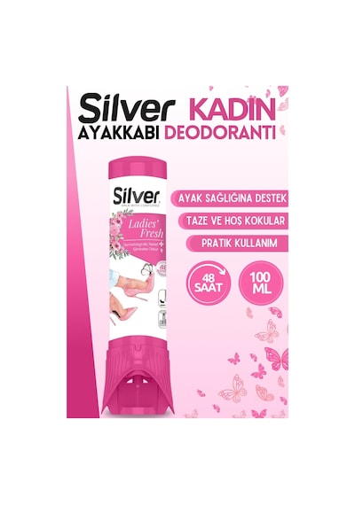 Silver Kadın Ayakkabı Deodorantı Koku  Önleyici 100 Ml Çok Renkli