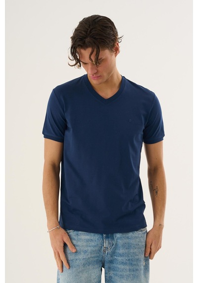 Alexander Gardi V Yaka Basic T-shirt Lacivert