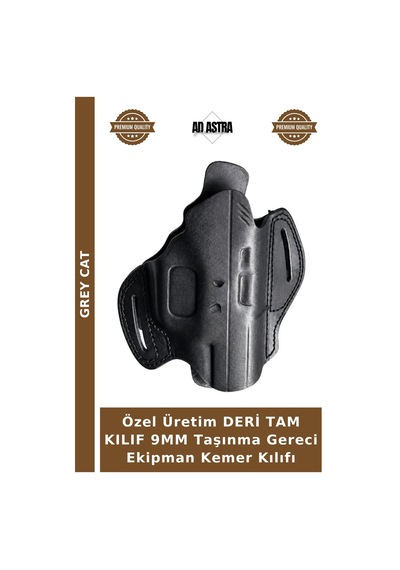Özel Üretim Deri Tam Kılıf 9mm Taşınma Gereci Ekipman Kemer Kılıfı