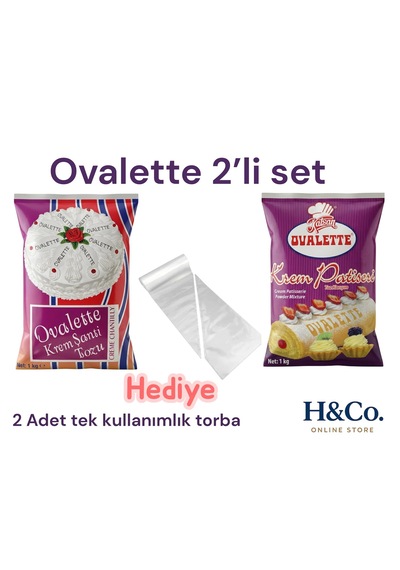 Ovalette 2li Set - Toz Krema Ve Toz Krem Şanti Hediyeli - Pastacı Kreması - Şanti