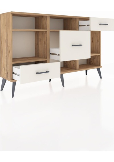 Arges Konsol 4 Raflı 3 Çekmeceli 132x30x83 Çam-çam/aytaşı Çam/aytaşı