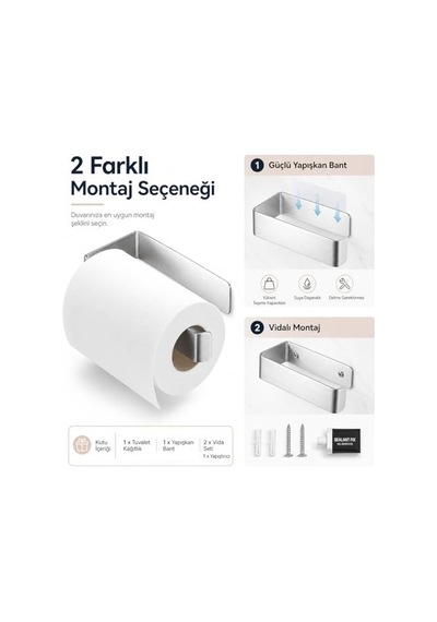 Kağıdı Tutucu Premium Paslanmaz Çelik Yapı Kolay Monte Edilebilir Duvar Askısı Banyo Ve Mutfaklar Için Şık Ve Çok Renkli