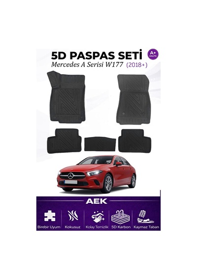 Mercedes A Seri W177 2018+araca Özel Havuzlu "karbon" Paspas Takı