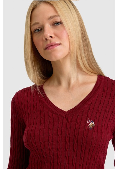 U.S. Polo Assn. Kadın Bordo Basic Kazak 50327575-vr014