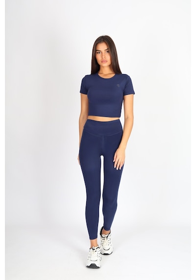 Soft&Basic Kadın 2'li Slım Fit Toparlayıcı Ve Esnek Kumaş Bordo-lacivert Tayt Bordo-lacivert