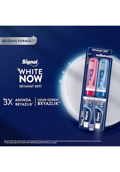 Signal White Now Diş Macunu 14 Ml + Diş Fırçası Seyahat Seti 2li