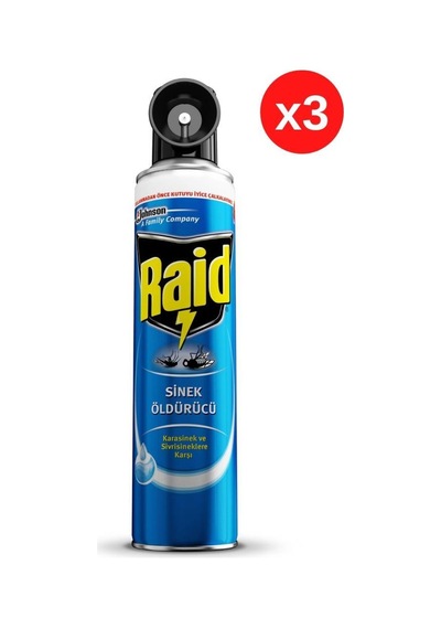 Raid Sineksavar 2 in 1 - Sinek Öldürücü Sprey 300 Ml x3