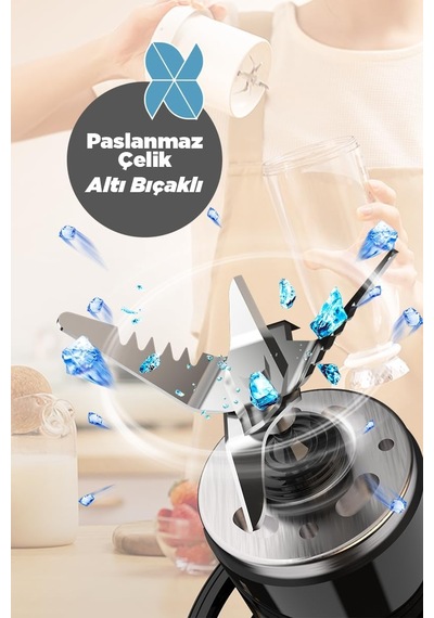 Smoothie Blender Taşınabilir Şarjlı Kişisel Mini Meyve Karıştırıcı 500 Ml Pembe