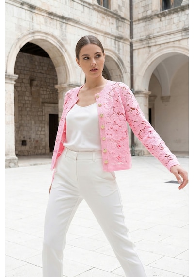 Sayzen Your Shine Gold Düğmeli Nakış Işlemeli Ceket Sy-shn2609 Pembe